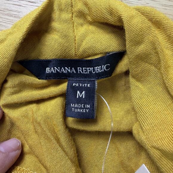 Banana Republic Petite Threadsoft Wrap Top L/S Chase Yellow 664099 Career M NWT - Picture 8 of 10